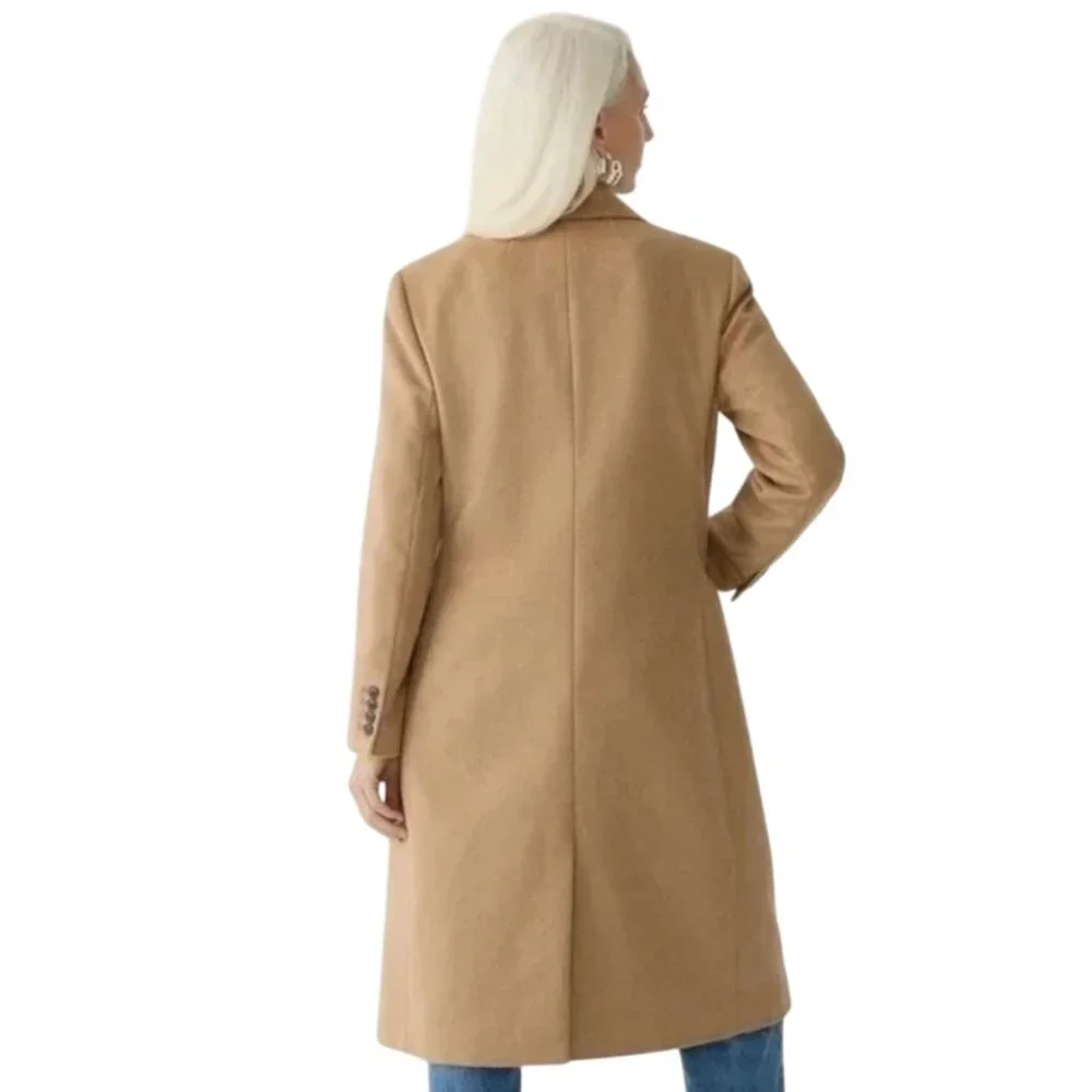 J. Crew Camel Double-Breasted Longline Pea Coat - Picture 4 of 13